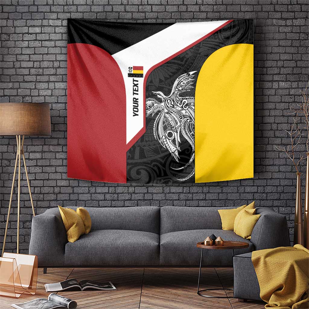 Personalised PNG Madang Province Tapestry Bird of Paradise Tattoo Flag Motif LT9 Yellow - Polynesian Pride