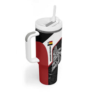 Personalised PNG Madang Province Tumbler With Handle Bird of Paradise Tattoo Flag Motif LT9 - Polynesian Pride