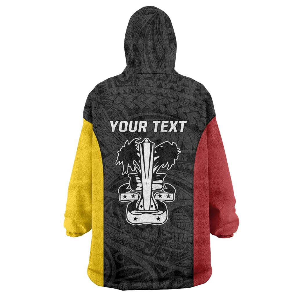 Personalised PNG Madang Province Wearable Blanket Hoodie Bird of Paradise Tattoo Flag Motif LT9 - Polynesian Pride