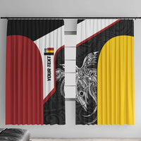 Personalised PNG Madang Province Window Curtain Bird of Paradise Tattoo Flag Motif LT9 With Hooks Yellow - Polynesian Pride