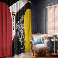 Personalised PNG Madang Province Window Curtain Bird of Paradise Tattoo Flag Motif LT9 - Polynesian Pride
