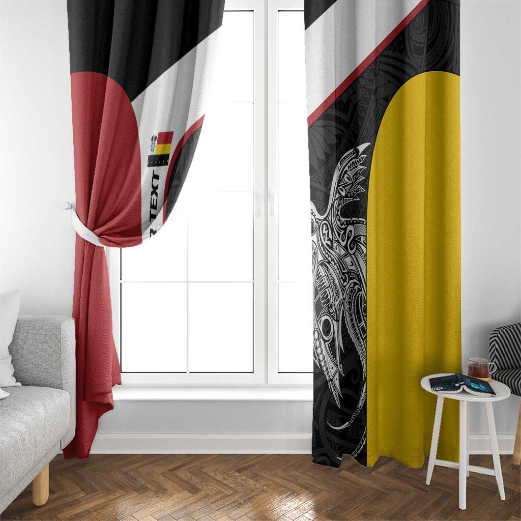 Personalised PNG Madang Province Window Curtain Bird of Paradise Tattoo Flag Motif LT9 - Polynesian Pride
