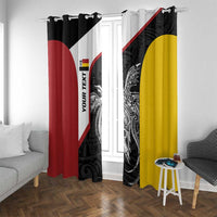 Personalised PNG Madang Province Window Curtain Bird of Paradise Tattoo Flag Motif LT9 With Grommets Yellow - Polynesian Pride