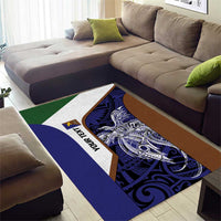 Personalised PNG Manus Province Area Rug Bird of Paradise Tattoo Flag Motif LT9 - Polynesian Pride