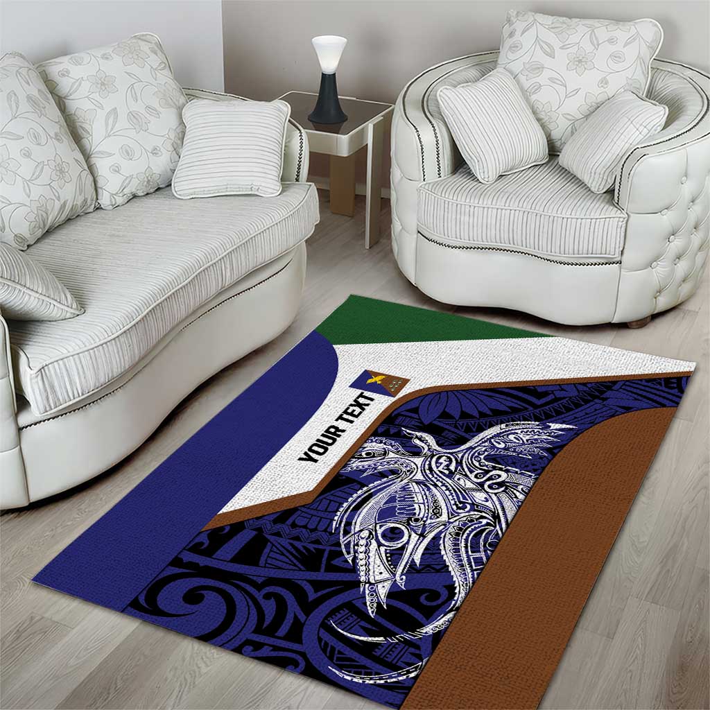 Personalised PNG Manus Province Area Rug Bird of Paradise Tattoo Flag Motif LT9 - Polynesian Pride