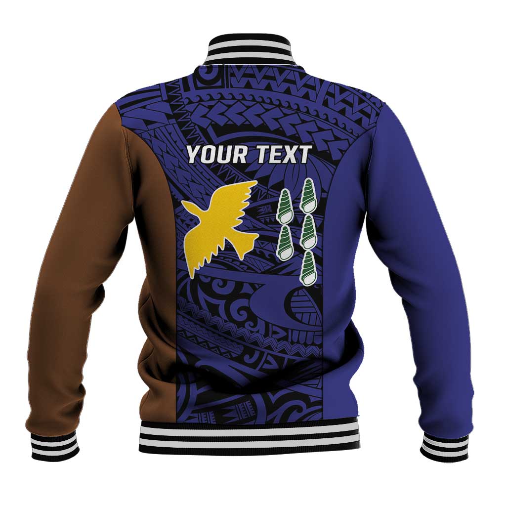 Personalised PNG Manus Province Baseball Jacket Bird of Paradise Tattoo Flag Motif LT9 - Polynesian Pride
