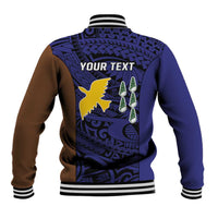 Personalised PNG Manus Province Baseball Jacket Bird of Paradise Tattoo Flag Motif LT9 - Polynesian Pride