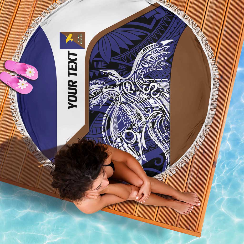 Personalised PNG Manus Province Beach Blanket Bird of Paradise Tattoo Flag Motif LT9 - Polynesian Pride