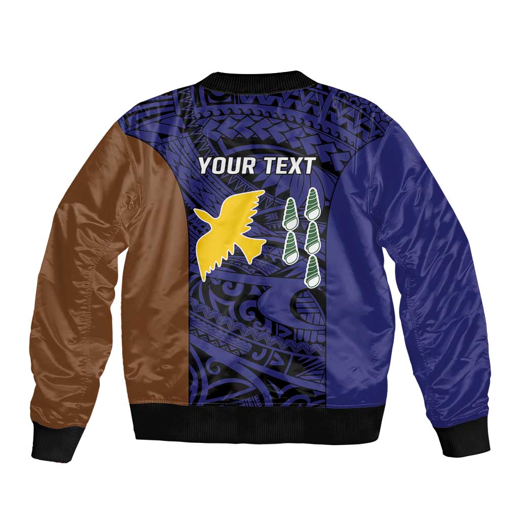 Personalised PNG Manus Province Bomber Jacket Bird of Paradise Tattoo Flag Motif LT9 - Polynesian Pride