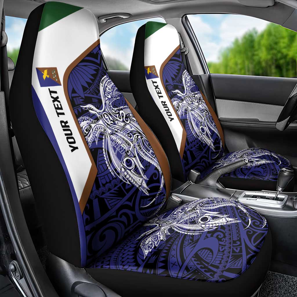 Personalised PNG Manus Province Car Seat Cover Bird of Paradise Tattoo Flag Motif LT9 - Polynesian Pride