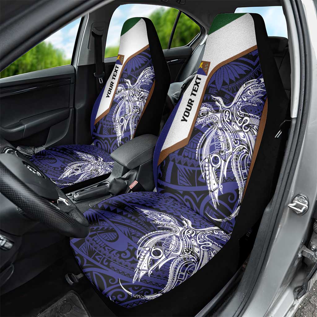 Personalised PNG Manus Province Car Seat Cover Bird of Paradise Tattoo Flag Motif LT9 - Polynesian Pride