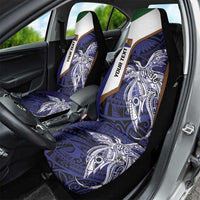 Personalised PNG Manus Province Car Seat Cover Bird of Paradise Tattoo Flag Motif LT9 - Polynesian Pride