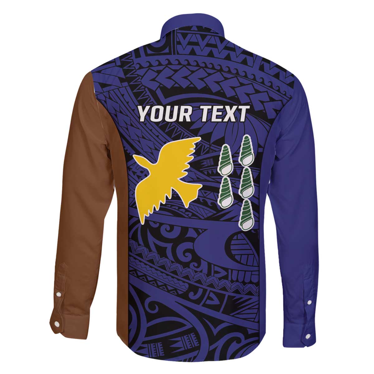 Personalised PNG Manus Province Family Matching Off The Shoulder Long Sleeve Dress and Hawaiian Shirt Bird of Paradise Tattoo Flag Motif LT9 - Polynesian Pride