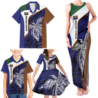 Personalised PNG Manus Province Family Matching Tank Maxi Dress and Hawaiian Shirt Bird of Paradise Tattoo Flag Motif LT9 - Polynesian Pride