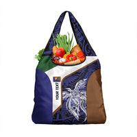 Personalised PNG Manus Province Grocery Bag Bird of Paradise Tattoo Flag Motif LT9 1-pack One Size Blue - Polynesian Pride