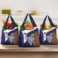 Personalised PNG Manus Province Grocery Bag Bird of Paradise Tattoo Flag Motif LT9 3-pack One Size Blue - Polynesian Pride
