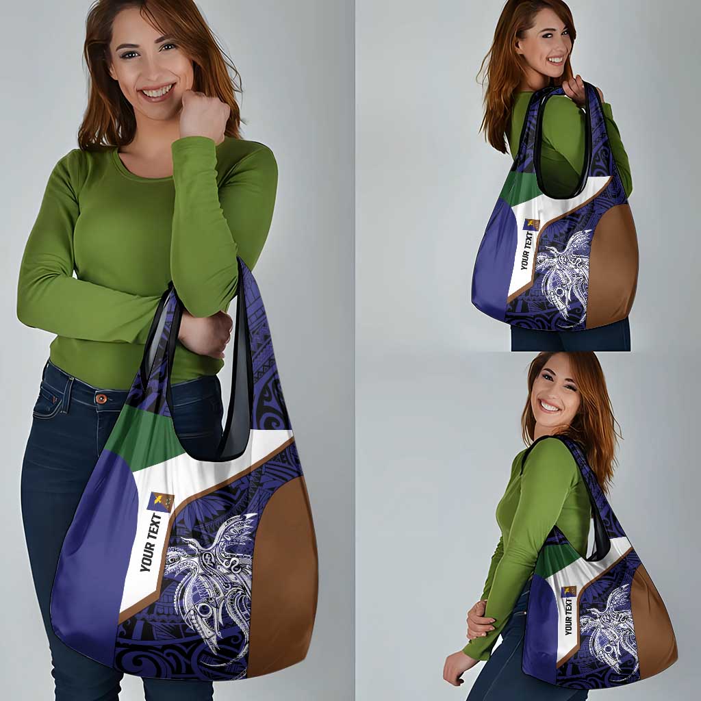 Personalised PNG Manus Province Grocery Bag Bird of Paradise Tattoo Flag Motif LT9 - Polynesian Pride