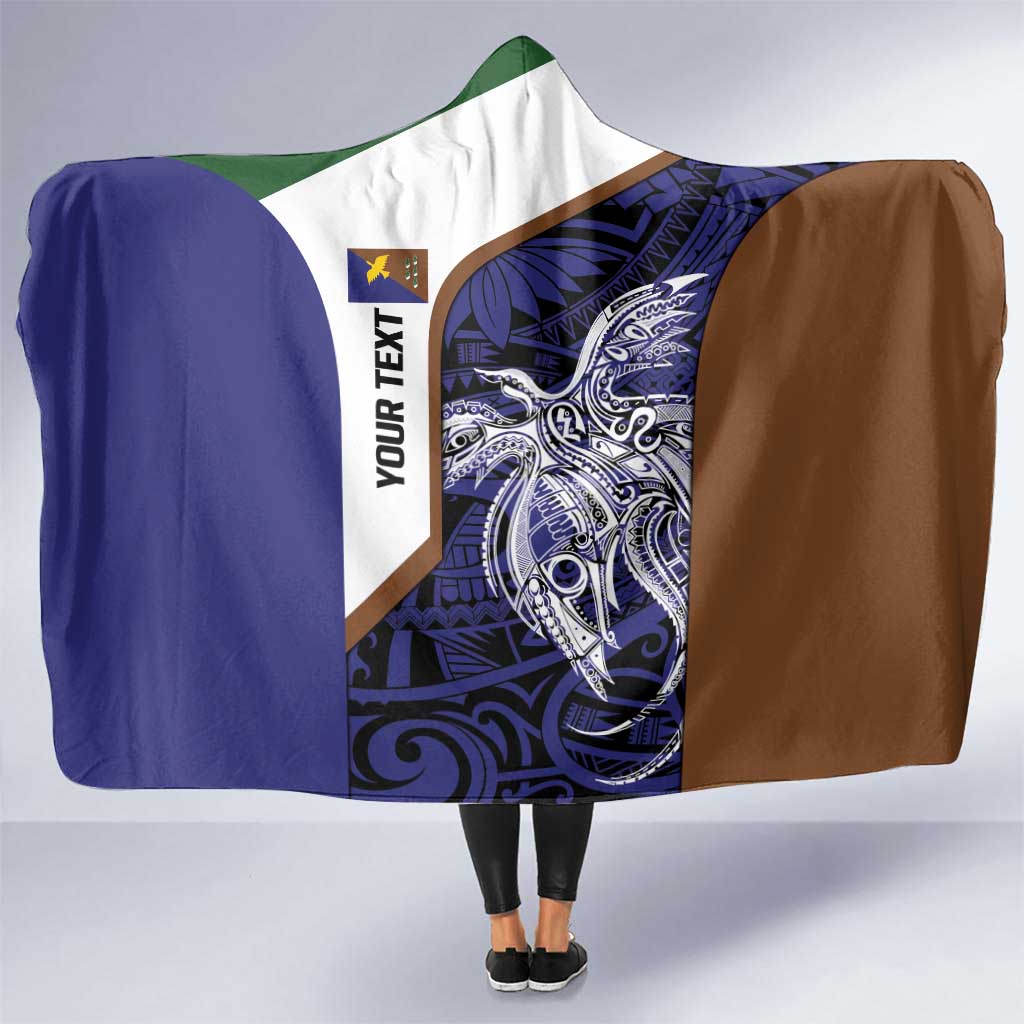Personalised PNG Manus Province Hooded Blanket Bird of Paradise Tattoo Flag Motif LT9 One Size Blue - Polynesian Pride