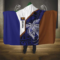 Personalised PNG Manus Province Hooded Blanket Bird of Paradise Tattoo Flag Motif LT9 - Polynesian Pride