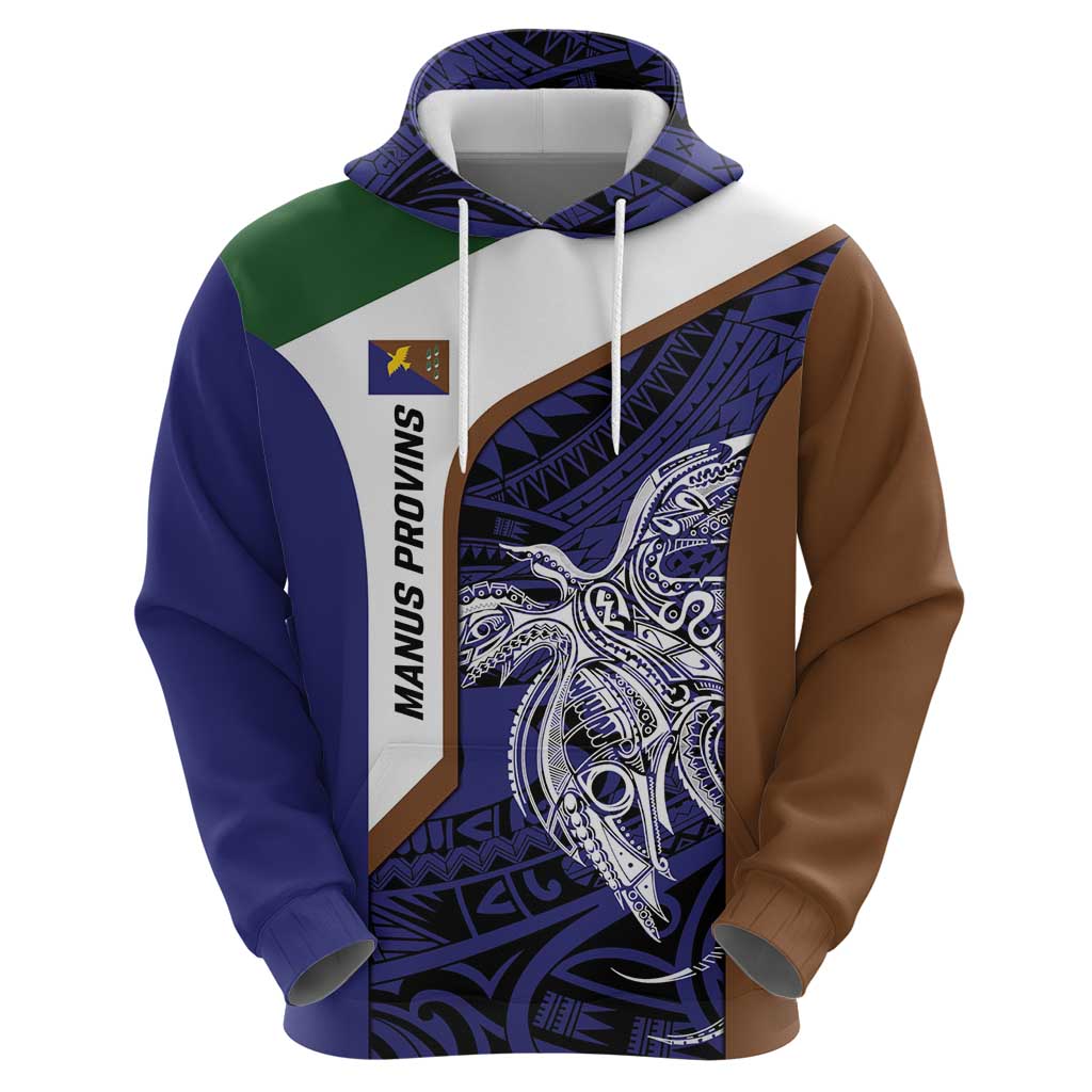 Personalised PNG Manus Province Hoodie Bird of Paradise Tattoo Flag Motif LT9 - Polynesian Pride