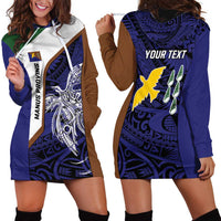 Personalised PNG Manus Province Hoodie Dress Bird of Paradise Tattoo Flag Motif LT9 - Polynesian Pride