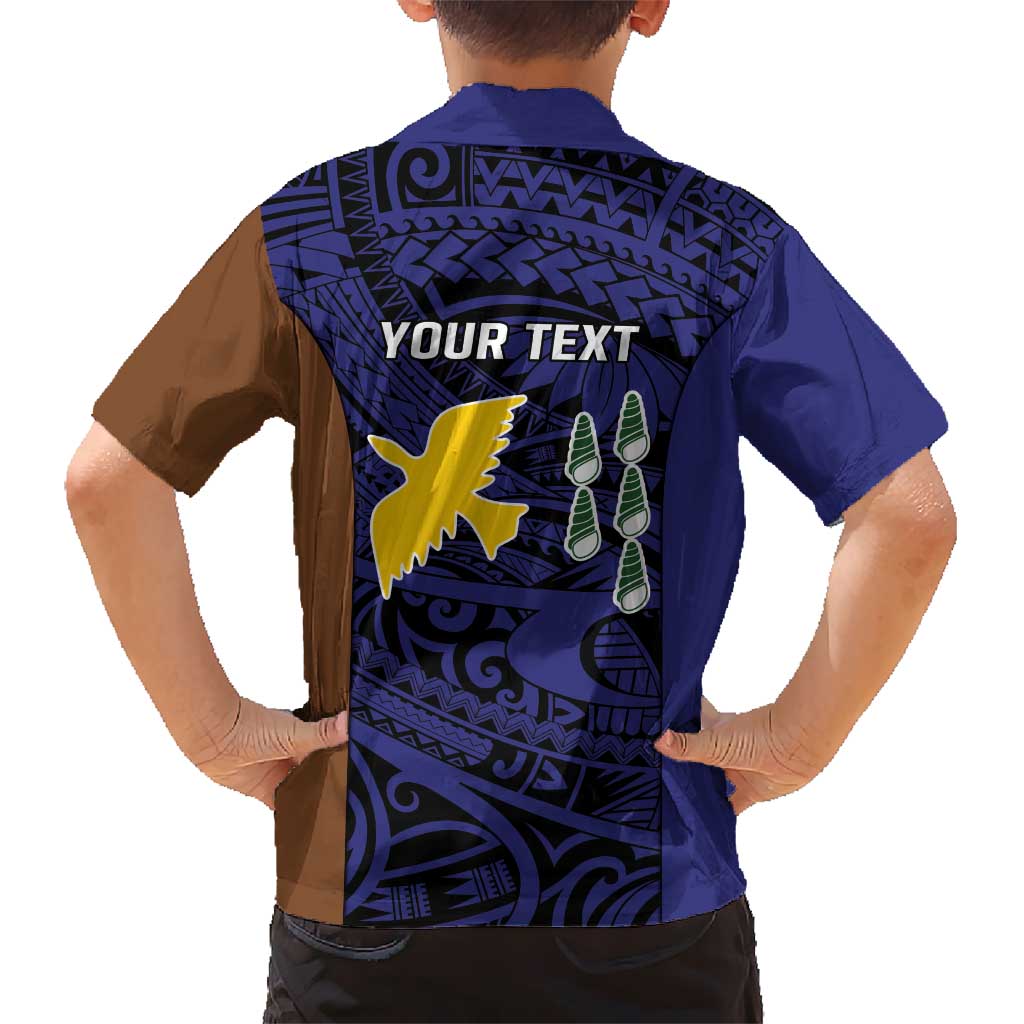 Personalised PNG Manus Province Kid Hawaiian Shirt Bird of Paradise Tattoo Flag Motif LT9 - Polynesian Pride