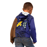 Personalised PNG Manus Province Kid Hoodie Bird of Paradise Tattoo Flag Motif LT9 - Polynesian Pride