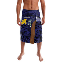 Personalised PNG Manus Province Lavalava Bird of Paradise Tattoo Flag Motif LT9 Blue - Polynesian Pride