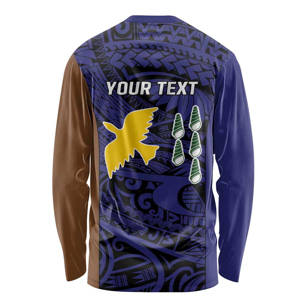 Personalised PNG Manus Province Long Sleeve Shirt Bird of Paradise Tattoo Flag Motif LT9 - Polynesian Pride
