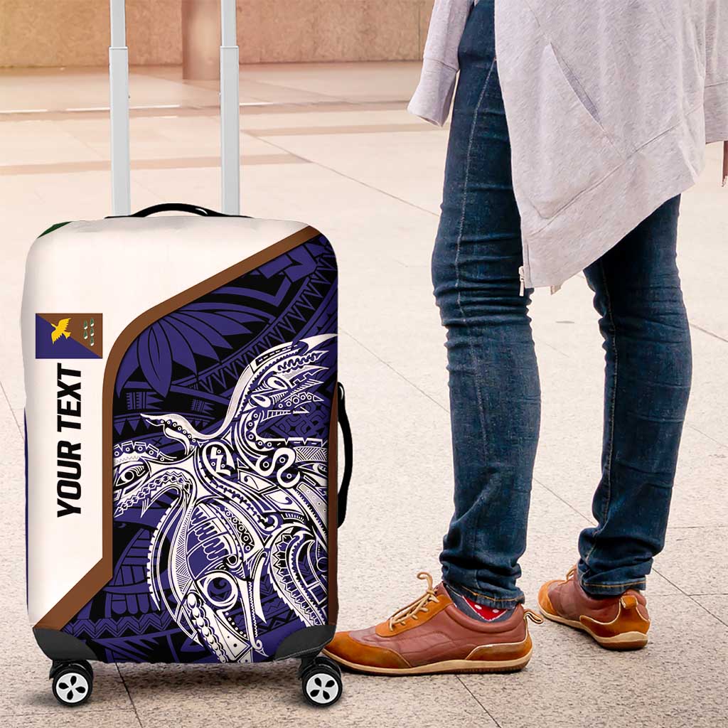 Personalised PNG Manus Province Luggage Cover Bird of Paradise Tattoo Flag Motif - Polynesian Pride