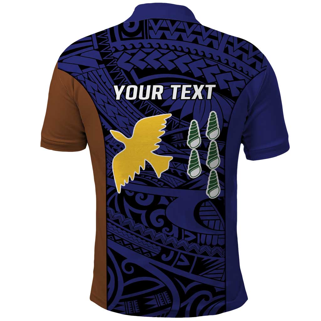 Personalised PNG Manus Province Polo Shirt Bird of Paradise Tattoo Flag Motif LT9 - Polynesian Pride