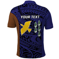 Personalised PNG Manus Province Polo Shirt Bird of Paradise Tattoo Flag Motif LT9 - Polynesian Pride