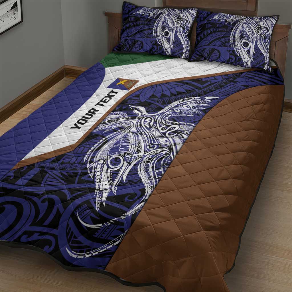 Personalised PNG Manus Province Quilt Bed Set Bird of Paradise Tattoo Flag Motif LT9 - Polynesian Pride