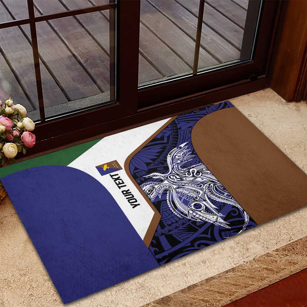 Personalised PNG Manus Province Rubber Doormat Bird of Paradise Tattoo Flag Motif LT9 - Polynesian Pride