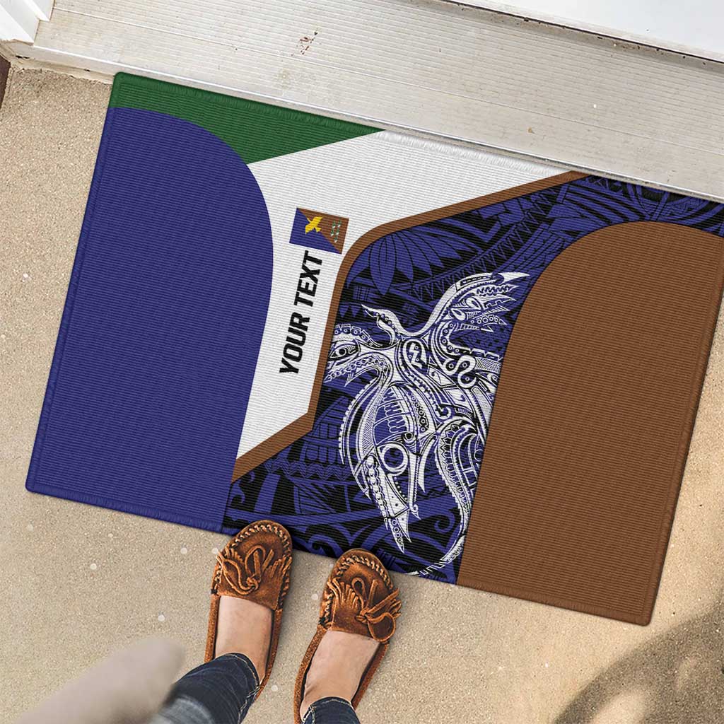 Personalised PNG Manus Province Rubber Doormat Bird of Paradise Tattoo Flag Motif LT9 - Polynesian Pride