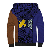 Personalised PNG Manus Province Sherpa Hoodie Bird of Paradise Tattoo Flag Motif LT9 - Polynesian Pride