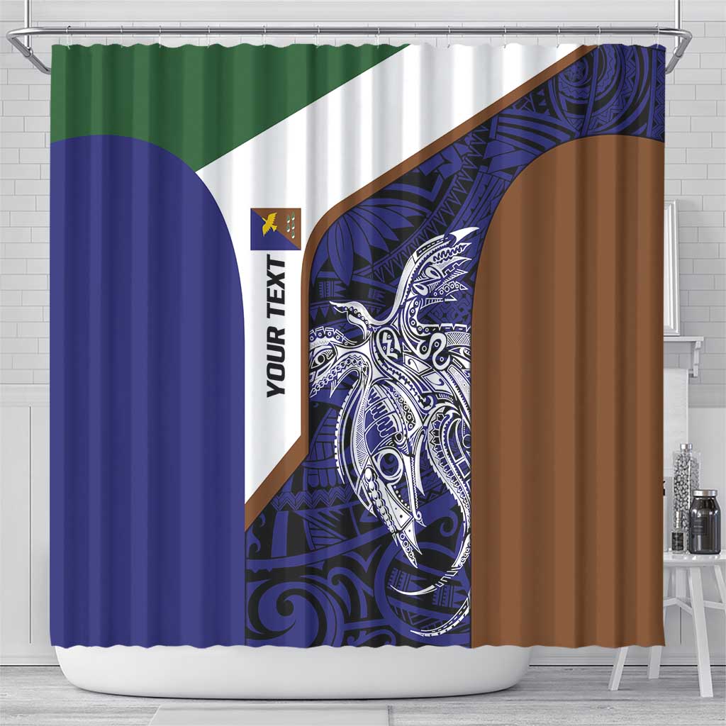 Personalised PNG Manus Province Shower Curtain Bird of Paradise Tattoo Flag Motif LT9 - Polynesian Pride