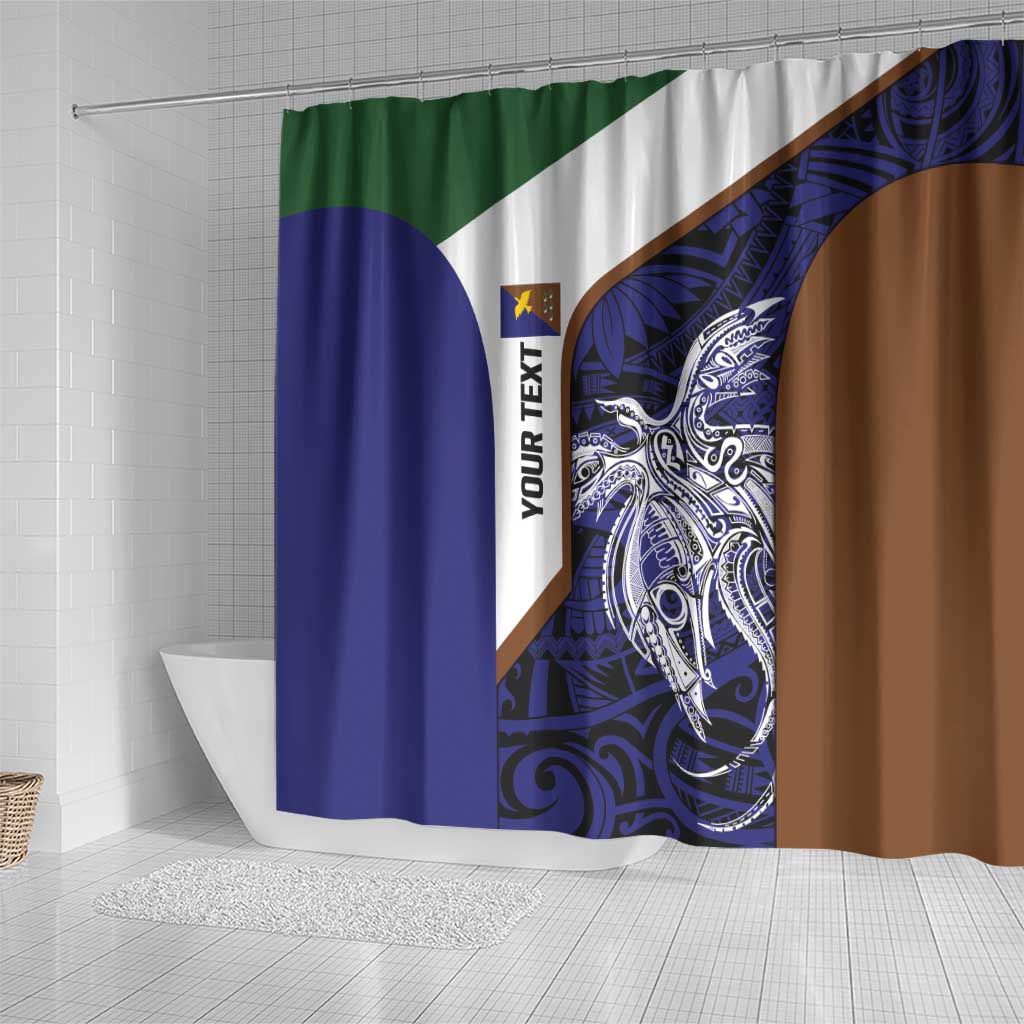 Personalised PNG Manus Province Shower Curtain Bird of Paradise Tattoo Flag Motif LT9 - Polynesian Pride