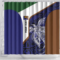 Personalised PNG Manus Province Shower Curtain Bird of Paradise Tattoo Flag Motif LT9 - Polynesian Pride