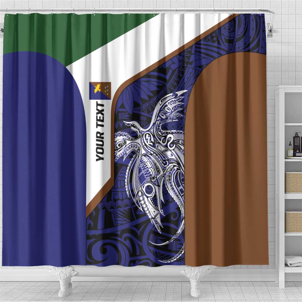Personalised PNG Manus Province Shower Curtain Bird of Paradise Tattoo Flag Motif LT9 - Polynesian Pride