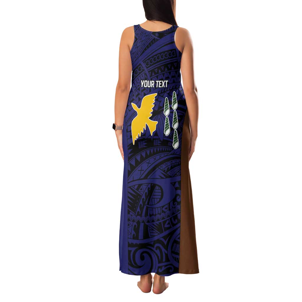 Personalised PNG Manus Province Tank Maxi Dress Bird of Paradise Tattoo Flag Motif LT9 - Polynesian Pride