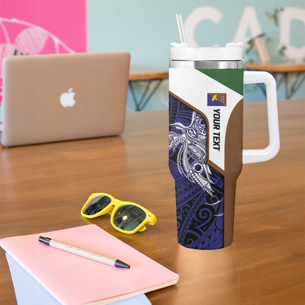 Personalised PNG Manus Province Tumbler With Handle Bird of Paradise Tattoo Flag Motif LT9 - Polynesian Pride