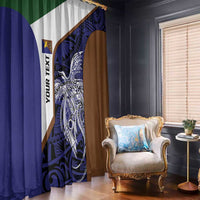 Personalised PNG Manus Province Window Curtain Bird of Paradise Tattoo Flag Motif LT9 - Polynesian Pride
