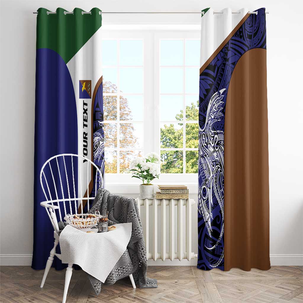 Personalised PNG Manus Province Window Curtain Bird of Paradise Tattoo Flag Motif LT9 - Polynesian Pride