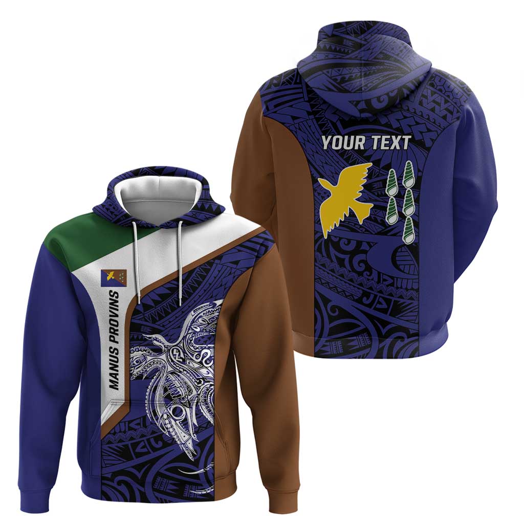 Personalised PNG Manus Province Zip Hoodie Bird of Paradise Tattoo Flag Motif LT9 - Polynesian Pride