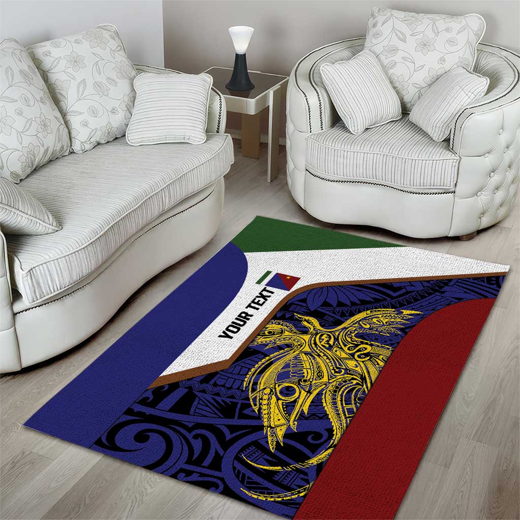 Personalised PNG Milne Bay Province Area Rug Bird of Paradise Tattoo Flag Motif LT9 - Polynesian Pride