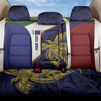 Personalised PNG Milne Bay Province Back Car Seat Cover Bird of Paradise Tattoo Flag Motif LT9 One Size Blue - Polynesian Pride