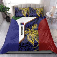 Personalised PNG Milne Bay Province Bedding Set Bird of Paradise Tattoo Flag Motif LT9 - Polynesian Pride