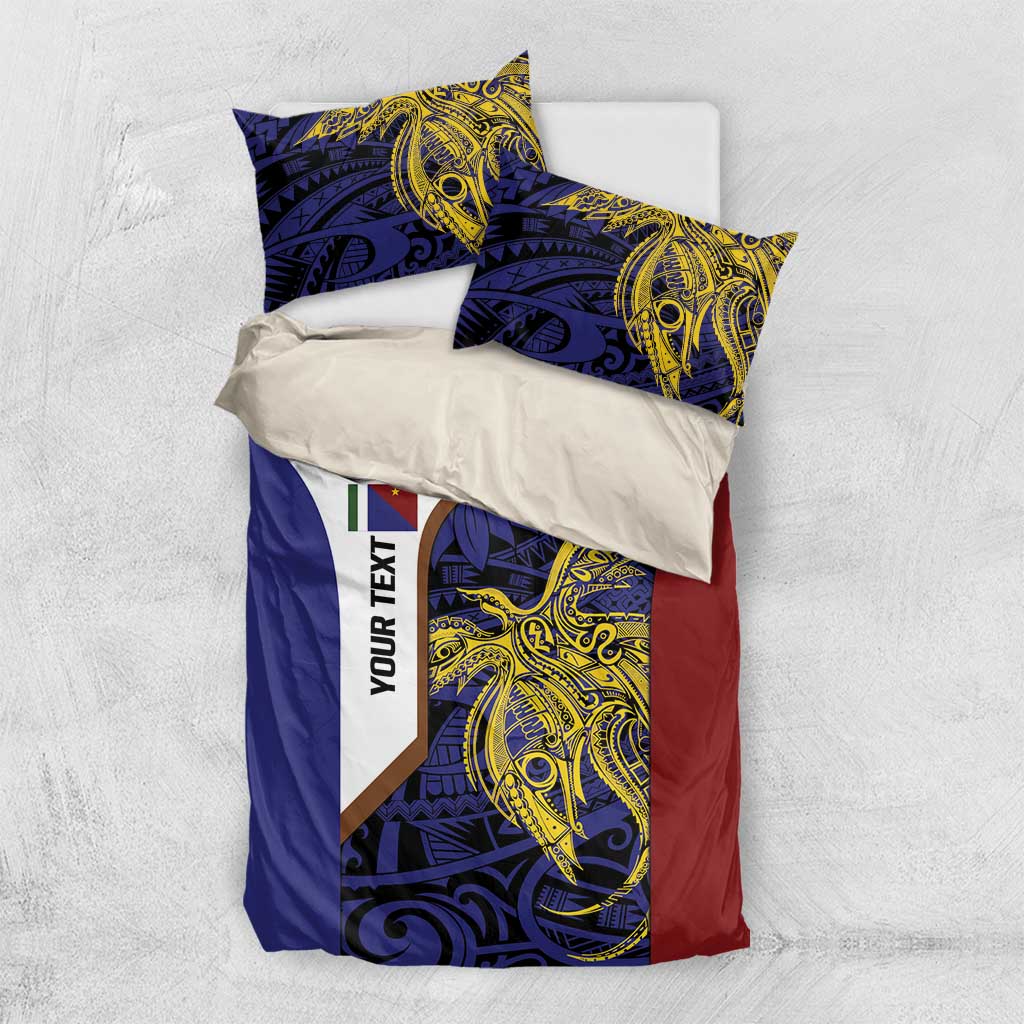 Personalised PNG Milne Bay Province Bedding Set Bird of Paradise Tattoo Flag Motif LT9 US Twin 172cm x 218cm Blue - Polynesian Pride