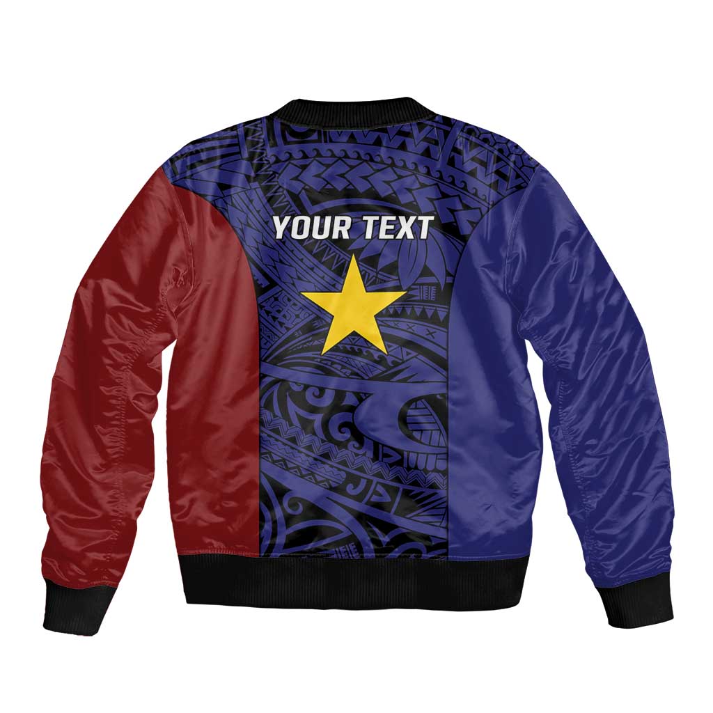 Personalised PNG Milne Bay Province Bomber Jacket Bird of Paradise Tattoo Flag Motif LT9 - Polynesian Pride
